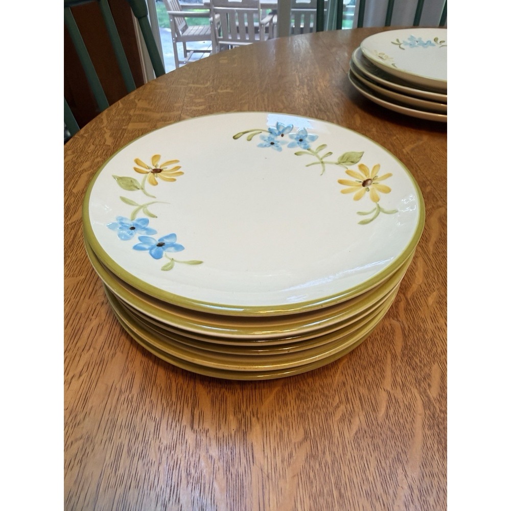 Vintage Franciscan Daisy Set Of 6 Salad Plates 8.25" Excellent